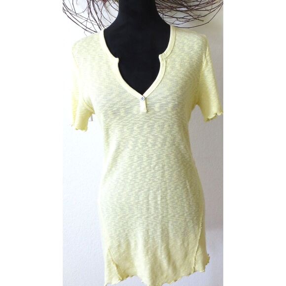 Stone Flowers Women's Knit Tunic Top Butter Yellow Medium EUC - Picture 1 of 10